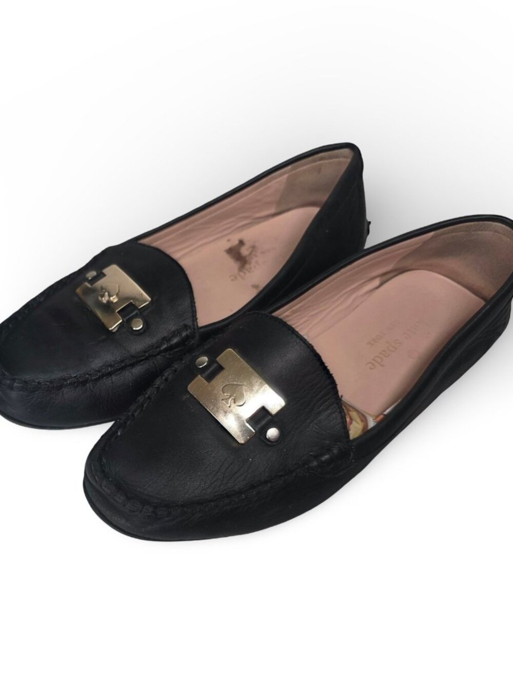 Kate Spade New York "Carmen" Leather Driver Loafers - Black (Size 6.5B)
